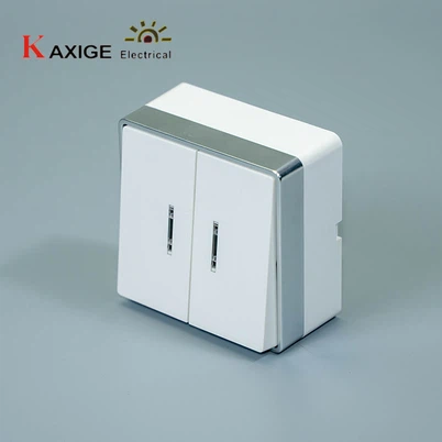 램프 표시기가있는 73V 2 갱 스위치